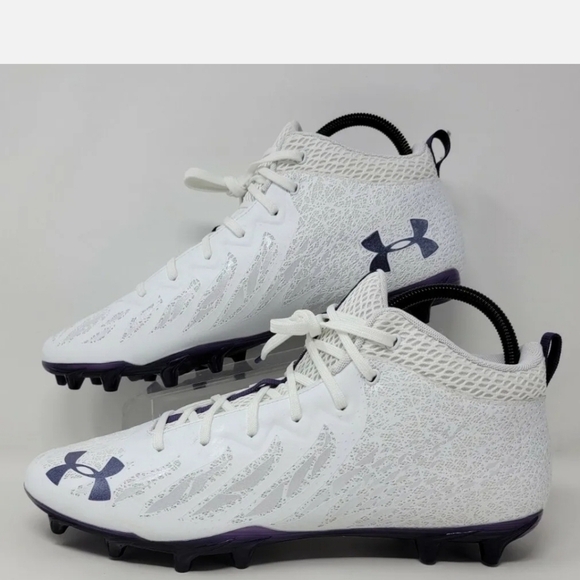 Under Armour Spotlight 4D Foam Football Cleats Men Sz 12.5 White 3023963-103 New main image 7